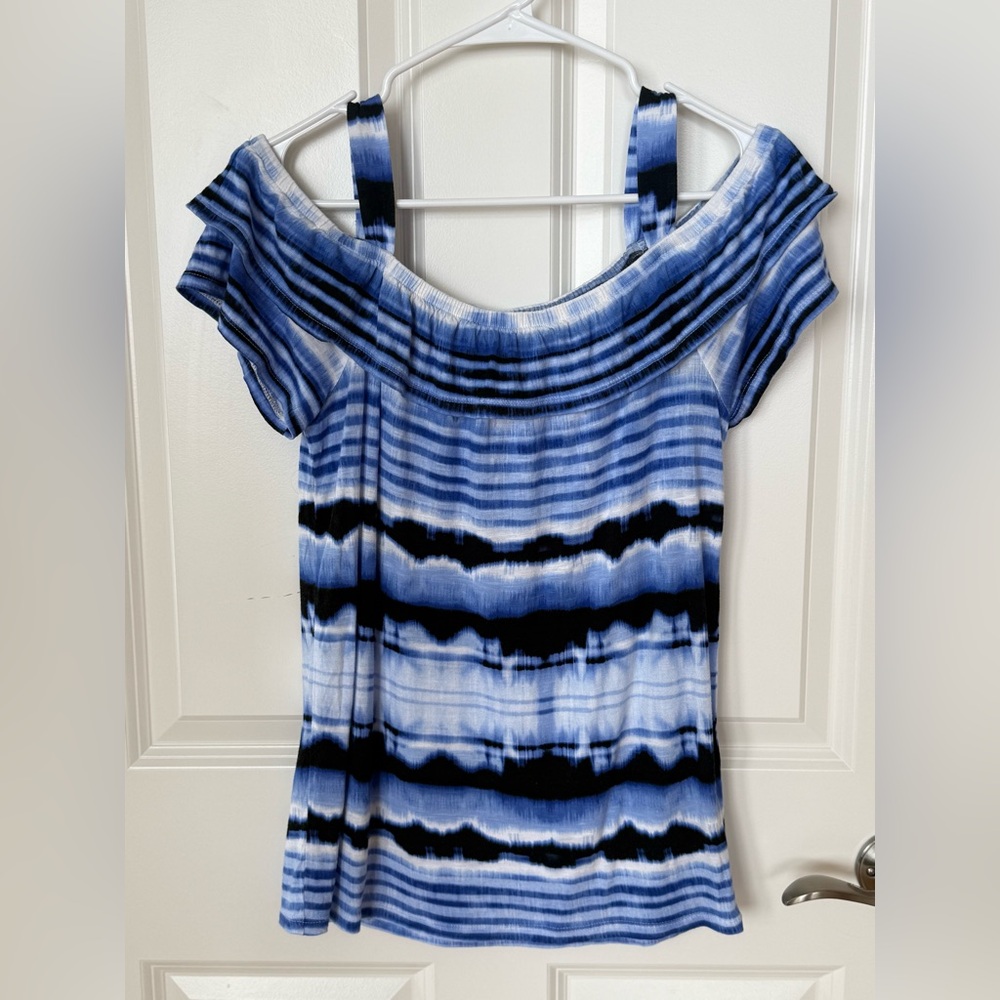 INC Blue Off the Shoulder Top